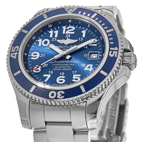 Breitling Superocean II 42 Blue Dial Men's Watch with Brown 